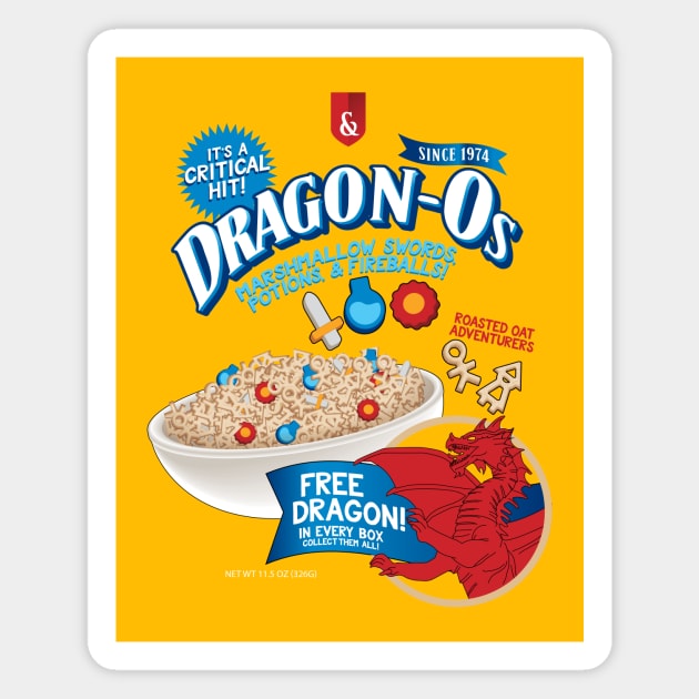 Dragon-Os Cereal Dungeons and Dragons Cereal Magnet by Natural 20 Shirts